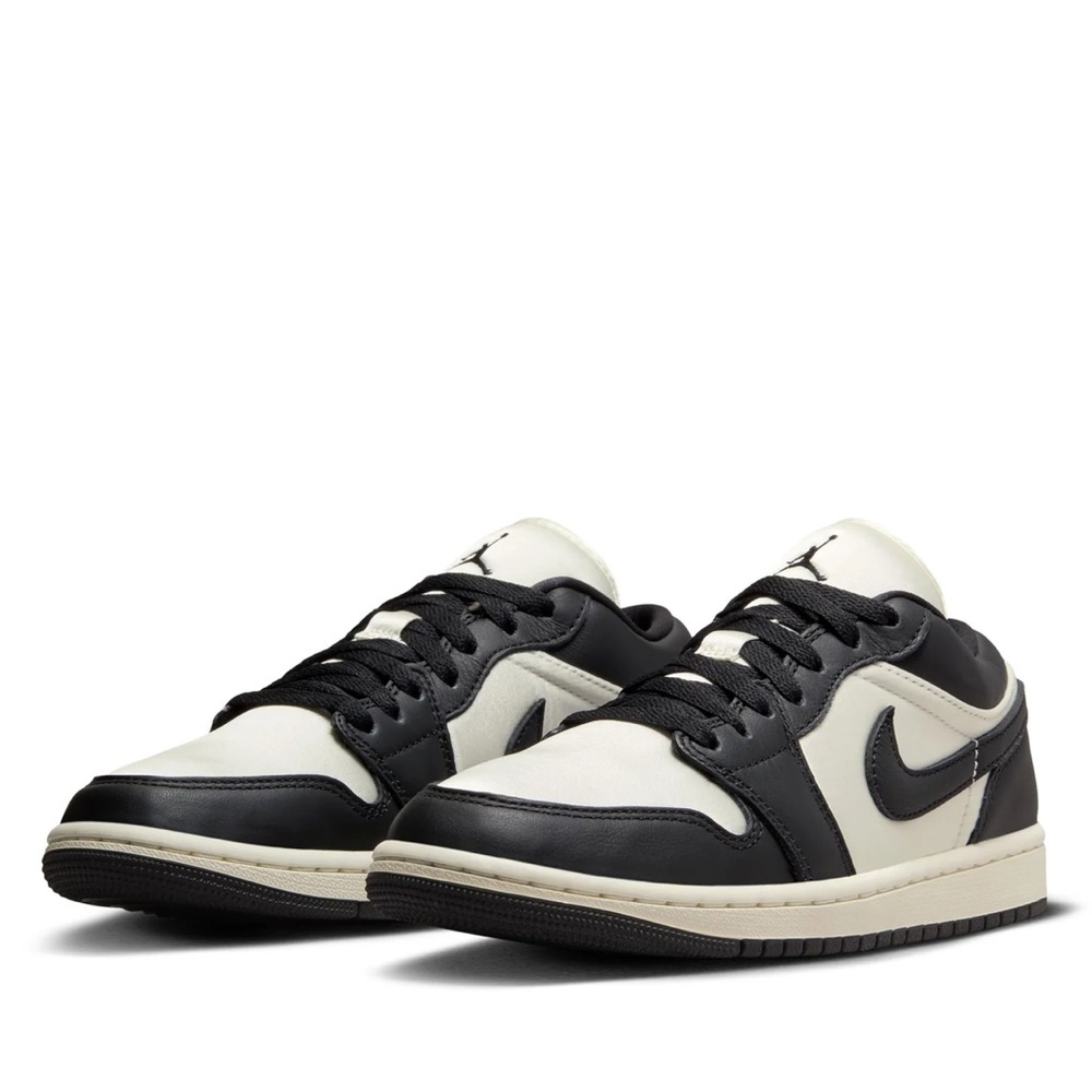 Nike Satin Leather Panda Black White Air Force Ones Women Size 10.5 new in box